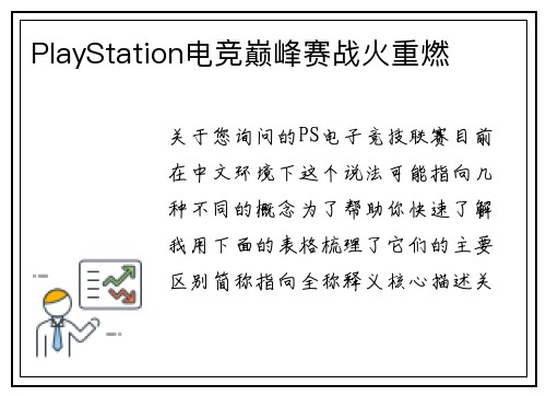 PlayStation电竞巅峰赛战火重燃